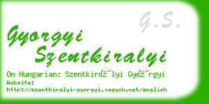 gyorgyi szentkiralyi business card